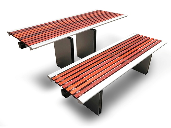 EM073 Table EM070 Bench, Urbano Setting, 2.jpg